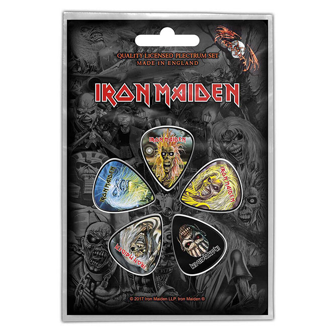 Iron Maiden- The Faces Of Eddie Plectrum Pack, 5 Guitar Picks (Imported)