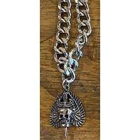 Winged Skull Necklace by Switchblade Stiletto - Thick Chain