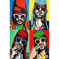 Kurt Cobain- Quad Pop Art poster