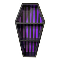 3 Tier Coffin Shelf by Sourpuss - Black & Purple Striped