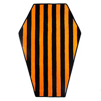 Black & Orange Striped Coffin Rug by Sourpuss - SALE