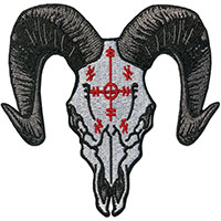 Voodoo Goat / Ram Skull Embroidered Patch by Kreepsville 666 (ep960)