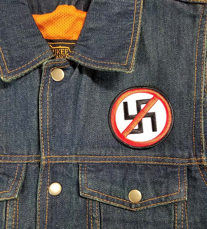 Anti Nazi- Crossed Out Swastika Embroidered Patch