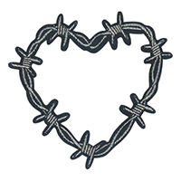 Barbed Wire Heart embroidered patch (ep1142)