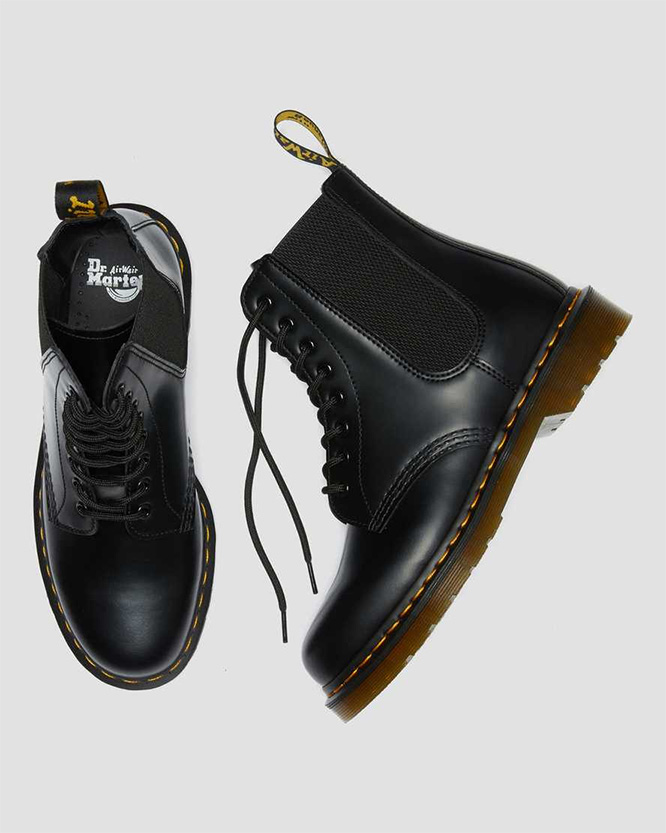Natuur boot zich zorgen maken 8 Eye Harper Boots in Black Smooth by Dr. Martens (Sale price!)