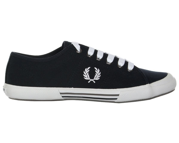 Tennis Style Low Top Plimsoll Canvas Sneaker in NAVY/WHITE by Fred ...