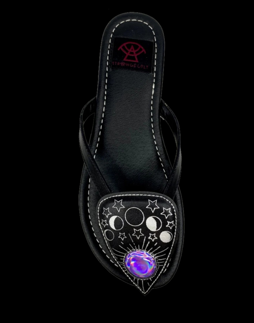 Betty Spirit- Purple Holo Planchette Flip flop Sandal by Strange Cvlt - SALE