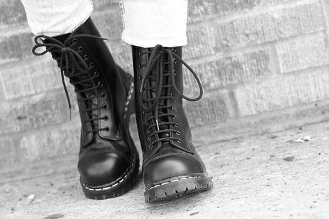 10 Eye Steel Toe Boot in BLACK by Gripfast (Made In England!)