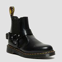 Wincox Black Smooth Buckle Harness Moto Chelsea Boot by Dr. Martens - SALE -UK 7 / US Women's 9/ US Men's 8 only