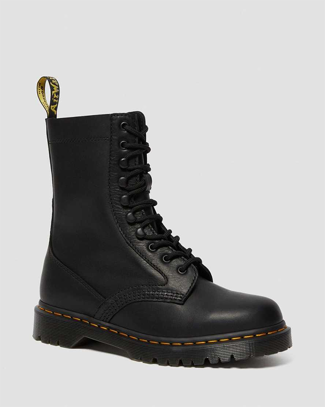 Harron Leather Mid Calf Moto Boots by Dr. Martens