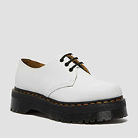 3 Eye Quad Sole Shoe in White Smooth by Dr. Martens- SALE