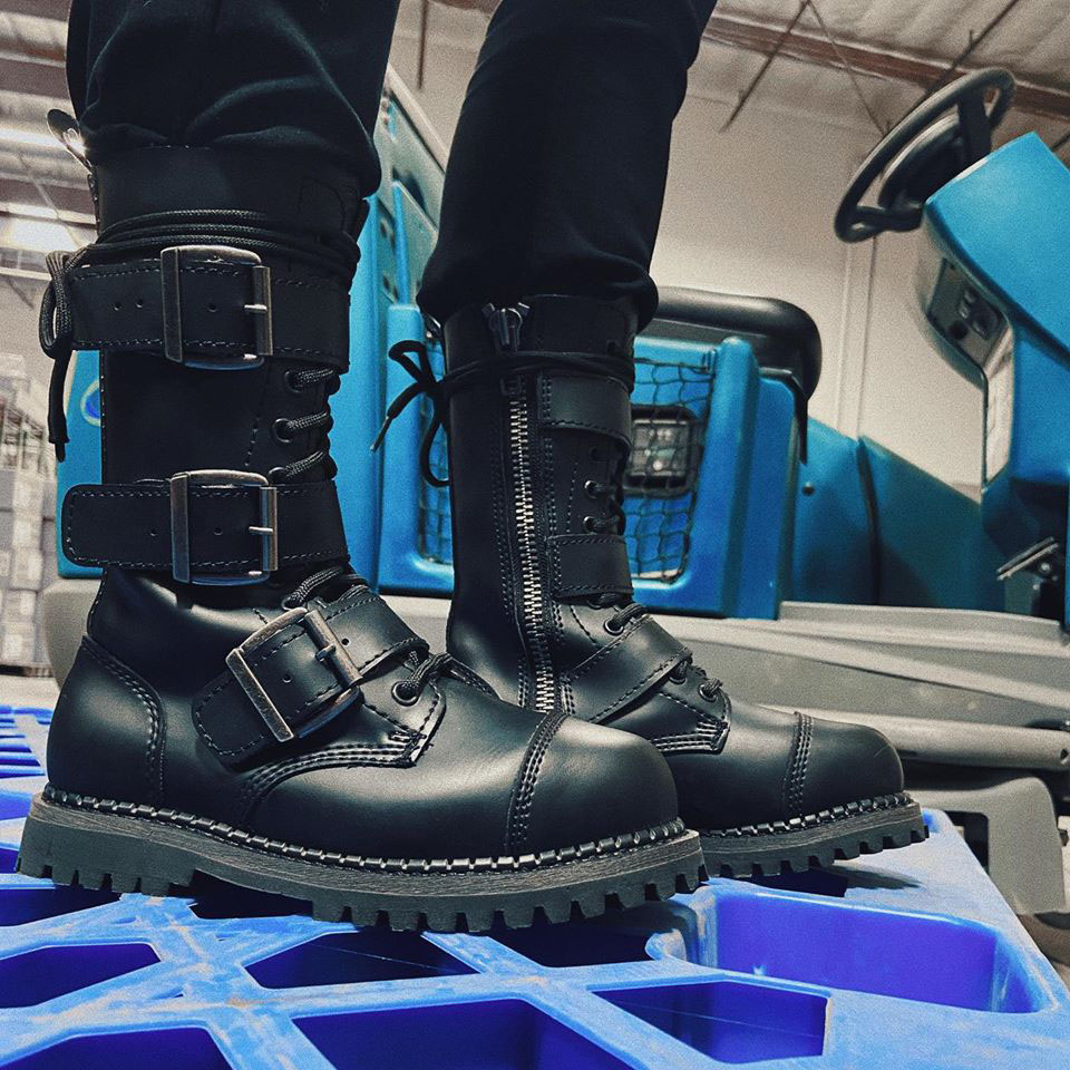 Unisex Riot Steel Toe Combat Boot by Demonia Footwear - in Black ...