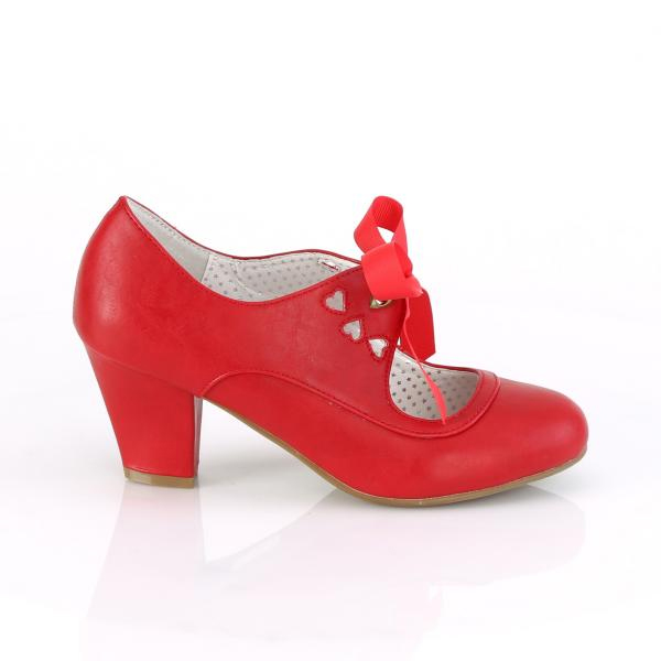 Wiggle Cuban Heel Mary Jane Pump with Ribbon Tie by Pin Up Couture ...