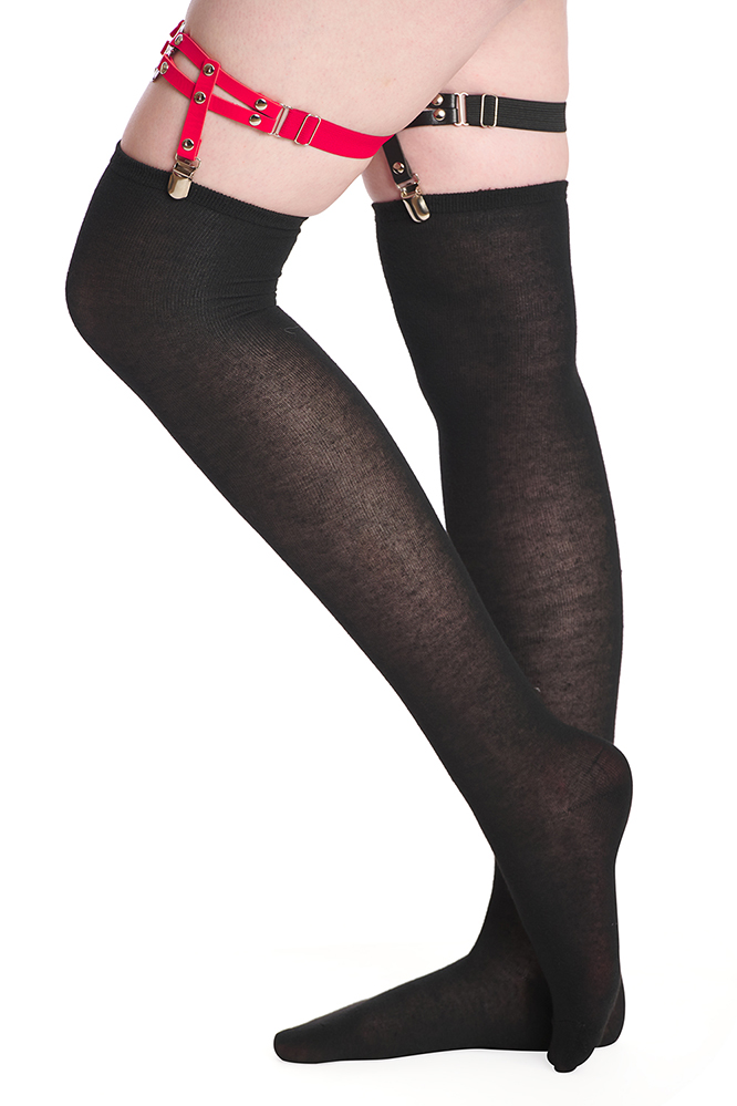Weaver Pentagram Leg Garter by Banned Apparel - in black