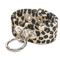 1 Bondage Ring on a Brown Leopard Bracelet by Funk Plus