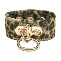 1 Bondage Ring on a Green Leopard Bracelet by Funk Plus