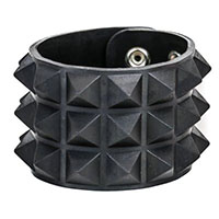 3 Row Pyramid Bracelet by Funk Plus- Black Rubber