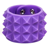 3 Row Pyramid Bracelet by Funk Plus- Purple Rubber