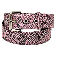 1 1/4" Pink Snakeskin Leather belt by Funk Plus