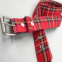 Red Plaid belt by Funk Plus 