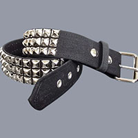 3 Rows Of Pyramids on a BLACK CANVAS belt by Funk Plus (Vegan)