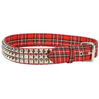 3 Rows Of Pyramids on a RED PLAID belt by Funk Plus