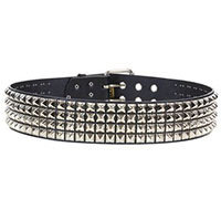4 Rows Of Pyramids on a BLACK LEATHER belt by Funk Plus