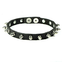 1/2" Spikes on a Black Leather Choker by Mascorro Leather