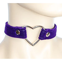 Heart Ring Choker by Funk Plus- Purple Velvet