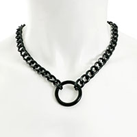 Black Ring Pendant & Chain by Funk Plus