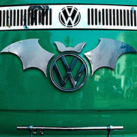 Kreepsville 666 Segmented Bat Stick On Car Emblem - Chrome