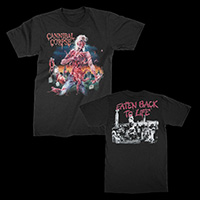Cannibal Corpse- Eaten Back To Life on front & back on a black shirt
