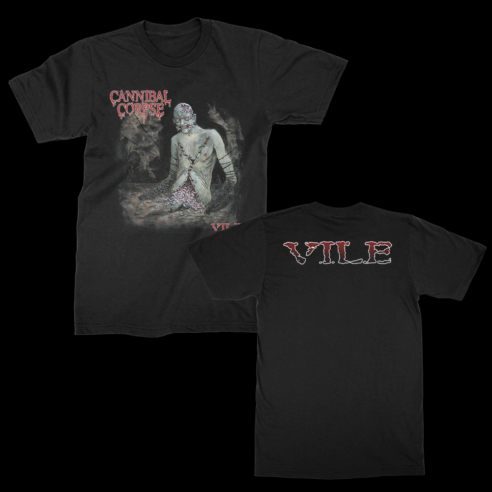 Cannibal Corpse- Vile on front & back on a black shirt
