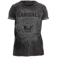 Ramones- Presidential Seal Splatter on a grey shirt