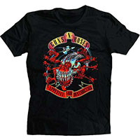 Guns N Roses- Avenger Skull & Banners on a black shirt