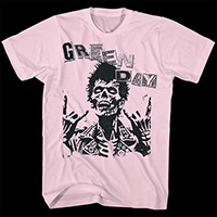 Green Day- Billie Joe Zombie on a light pink shirt