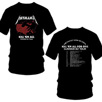 Metallica- Kill 'Em All Tour '83 on front, Dates on back on a black shirt