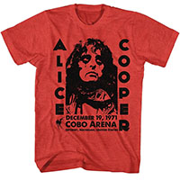 Alice Cooper- Detroit 1971 on a heather red shirt