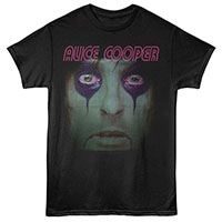 Alice Cooper- Face & Pink Logo on a black shirt