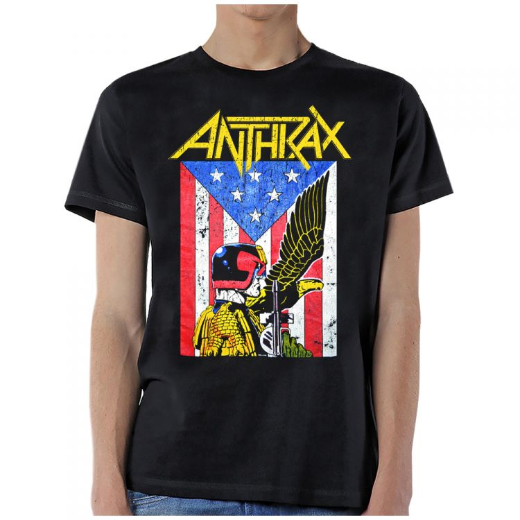 Anthrax- Dredd Eagle on a black shirt