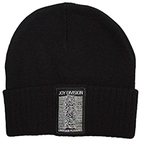 Joy Division- Unknown Pleasures on a black beanie