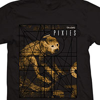 Pixies- Doolittle Vintage Grid on a black shirt