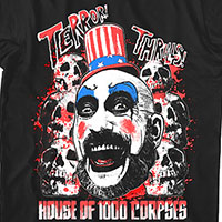 House Of 1000 Corpses- Terror! Thrills! on a black shirt