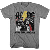 AC/DC- Living Easy, Living Free on a heather grey shirt