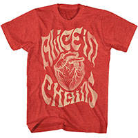 Alice In Chains- Heart on a heather red shirt