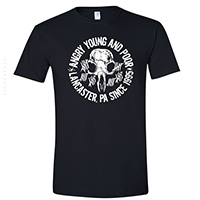 Angry Young And Poor- Rat Skull 30th Anniversary on a black shirt