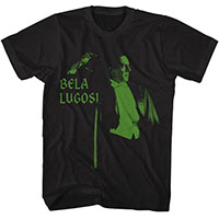 Bela Lugosi as Dracula (Green Pic) on a black shirt