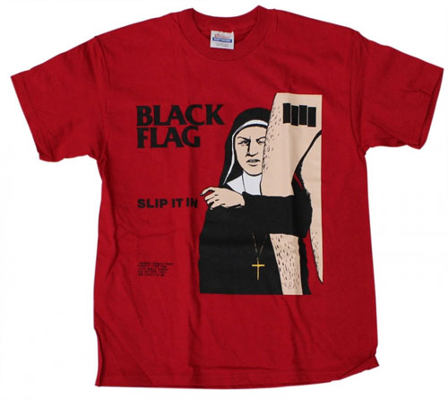 Black Flag- Slip It In on a red shirt