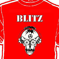 Blitz- Skull on a red shirt