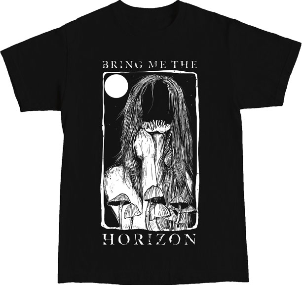 Bring Me The Horizon- Faceless on a black ringpun cotton shirt